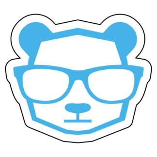 Intellectual Panda Wearing Glasses Sticker (Baby Blue)